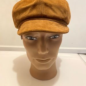 Goorin Bros brown suede Newsboy Dutchboy Cabbie Spitfire cap M New